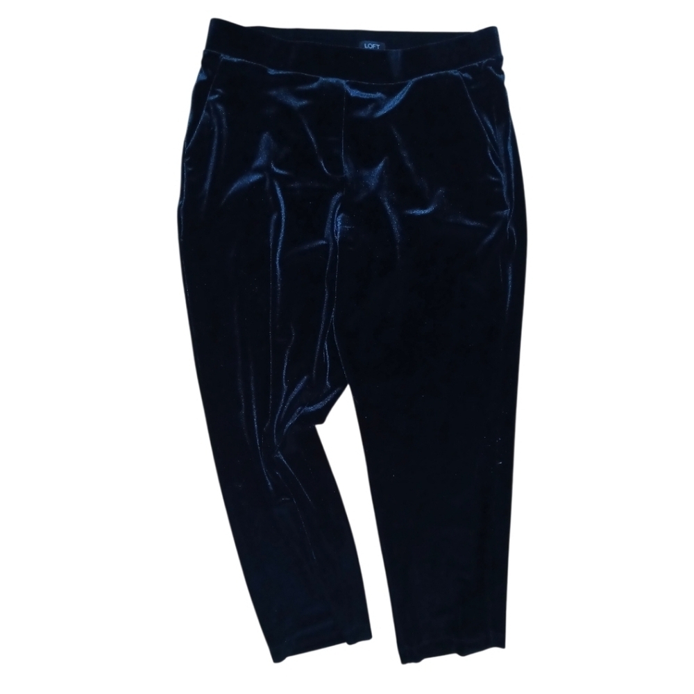 Loft Black Velvet Relaxed Pants Size  Large